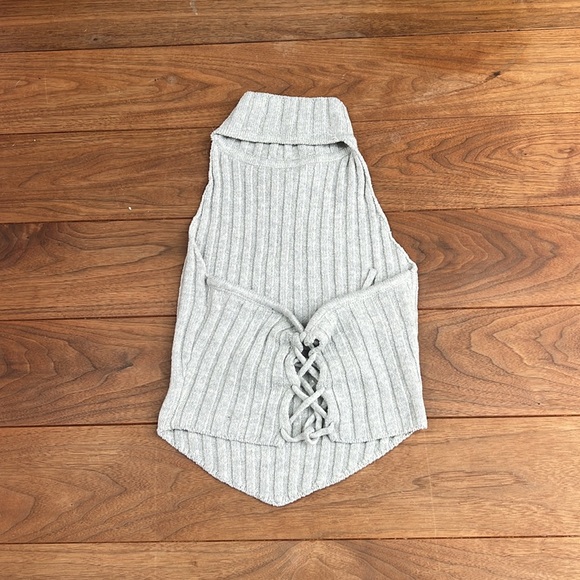 Windsor Cozy Girl Cutie Mock Neck Lace-Up Sweater Top - Picture 5 of 5